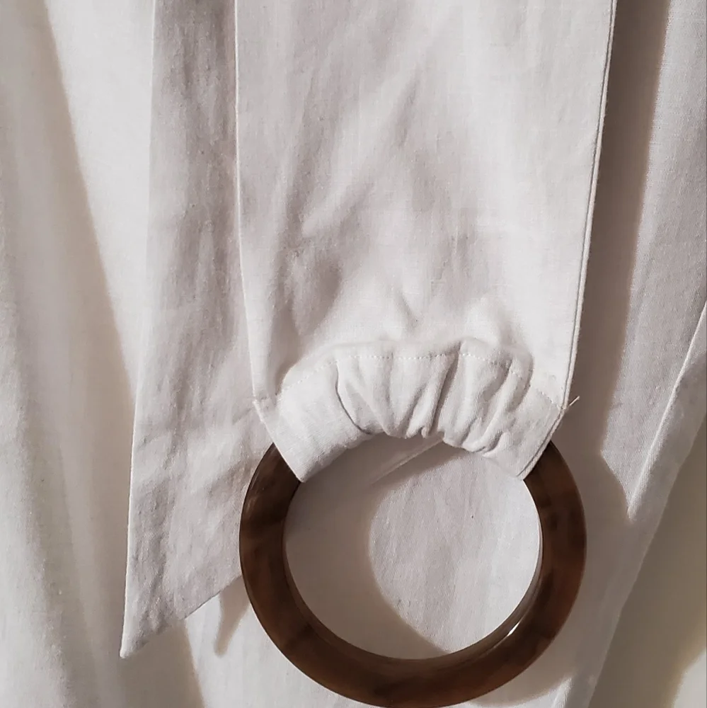 New York & Company cream colored linen blend ladies pants - Picture 3 of 4